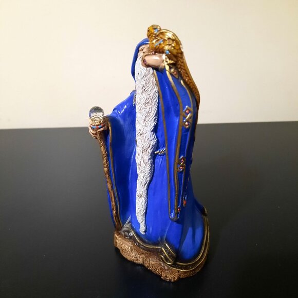 Windstone Editions 1986 VTG WIZARD Blue Merlin Dragon 7" Crystal Staff - Picture 4 of 4